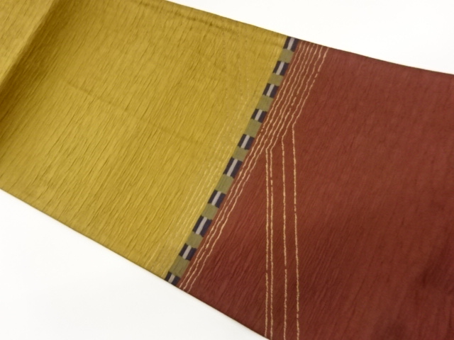 JAPANESE FUKURO OBI / MATELASSE / WOVEN GEOMETRIC